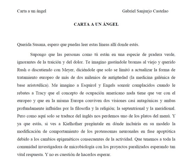 CARTA A UN ÁNGEL . Gabriel Sanjurjo Castelao